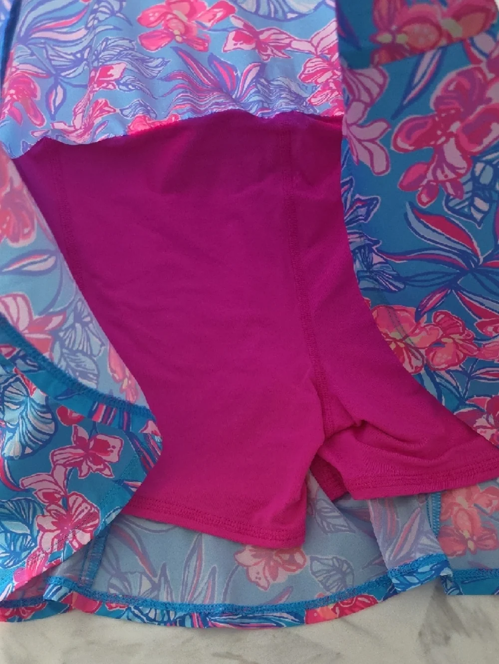 Lilly Pulitzer Aqua Floral Ruffle Skort - Picture 9 of 9